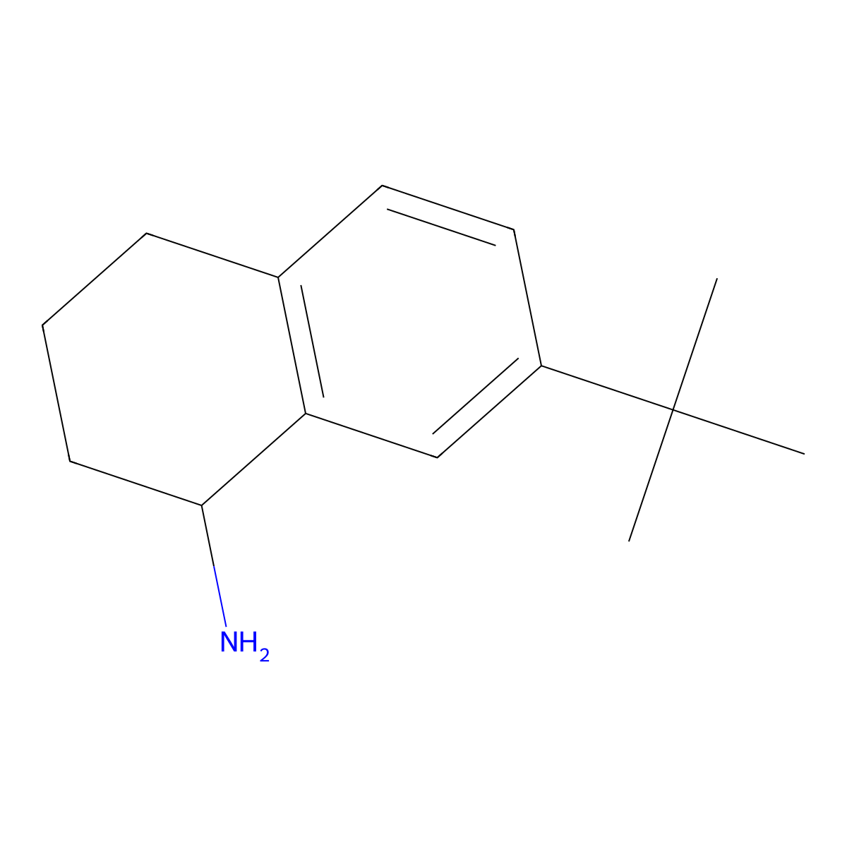7-Tert-butyl-1,2,3,4-tetrahydronaphthalen-1-amine molecular structure, CAS 1082475-32-8