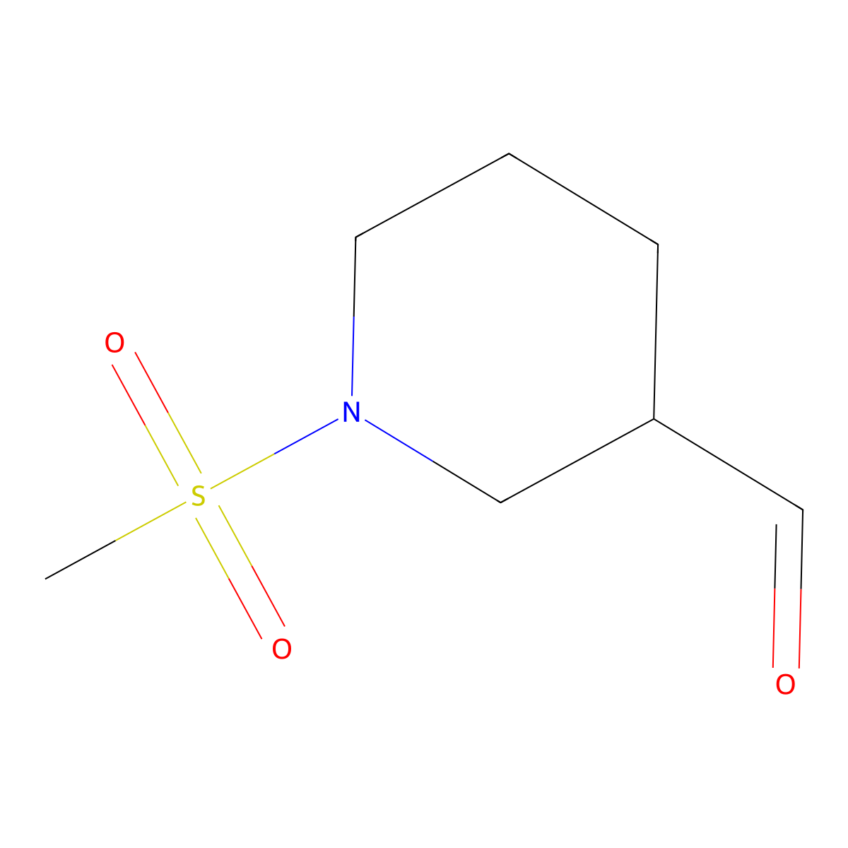 1-(Methylsulfonyl)piperidine-3-carbaldehyde molecular structure, CAS 1082482-07-2