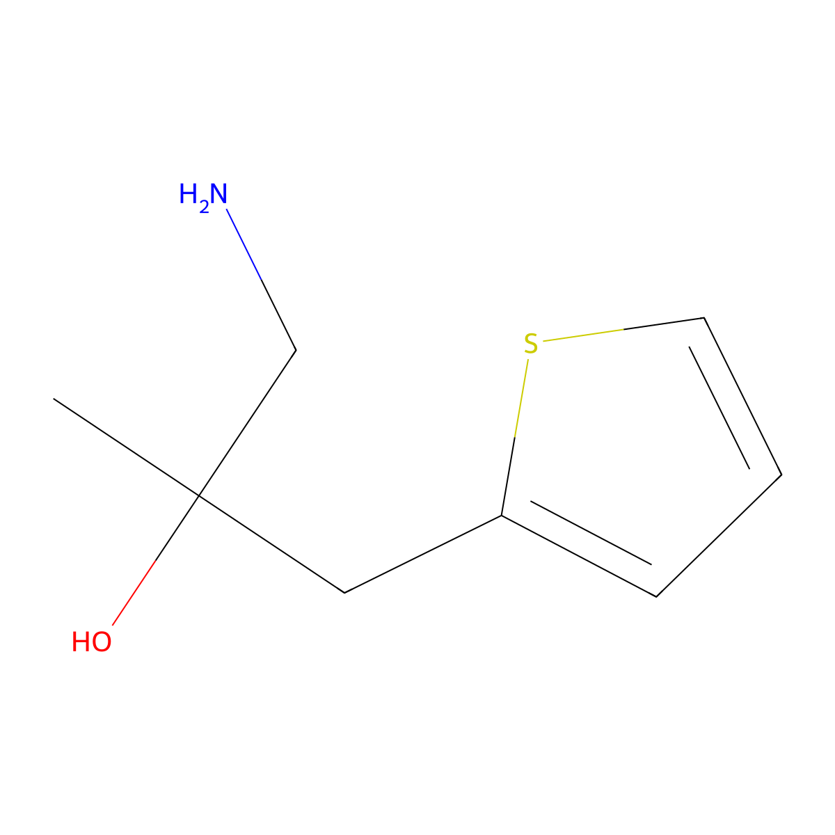 1-Amino-2-methyl-3-(2-thienyl)propan-2-ol molecular structure, CAS 1082488-50-3