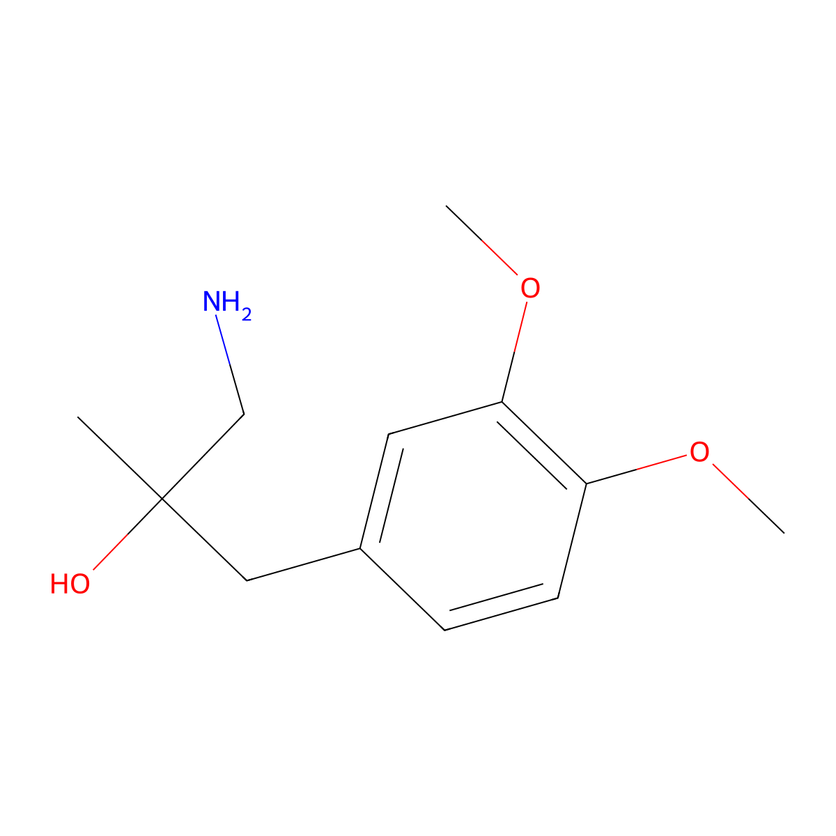 1-Amino-3-(3,4-dimethoxyphenyl)-2-methylpropan-2-ol molecular structure, CAS 1082488-60-5