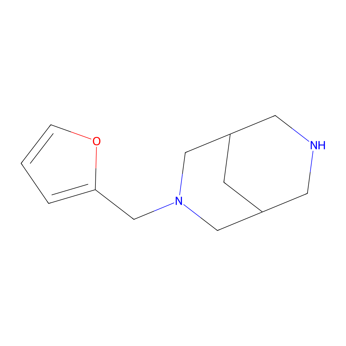 3-(Furan-2-ylmethyl)-3,7-diazabicyclo[3.3.1]nonane molecular structure, CAS 1082489-98-2