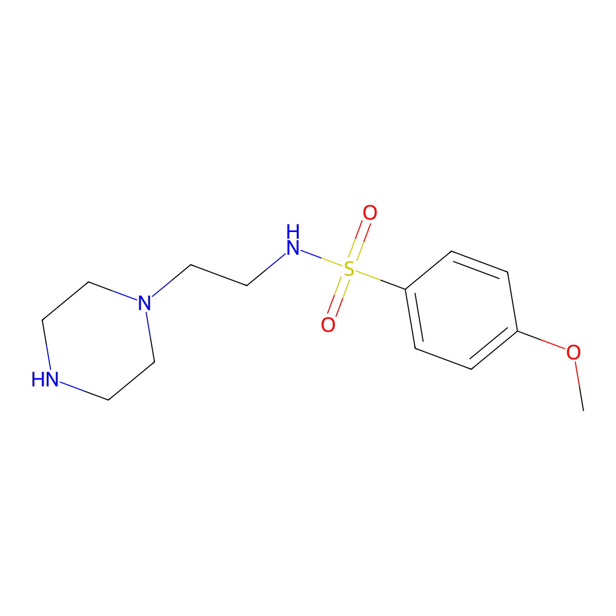 4-methoxy-N-[2-(piperazin-1-yl)ethyl]benzene-1-sulfonamide molecular structure, CAS 1082491-41-5