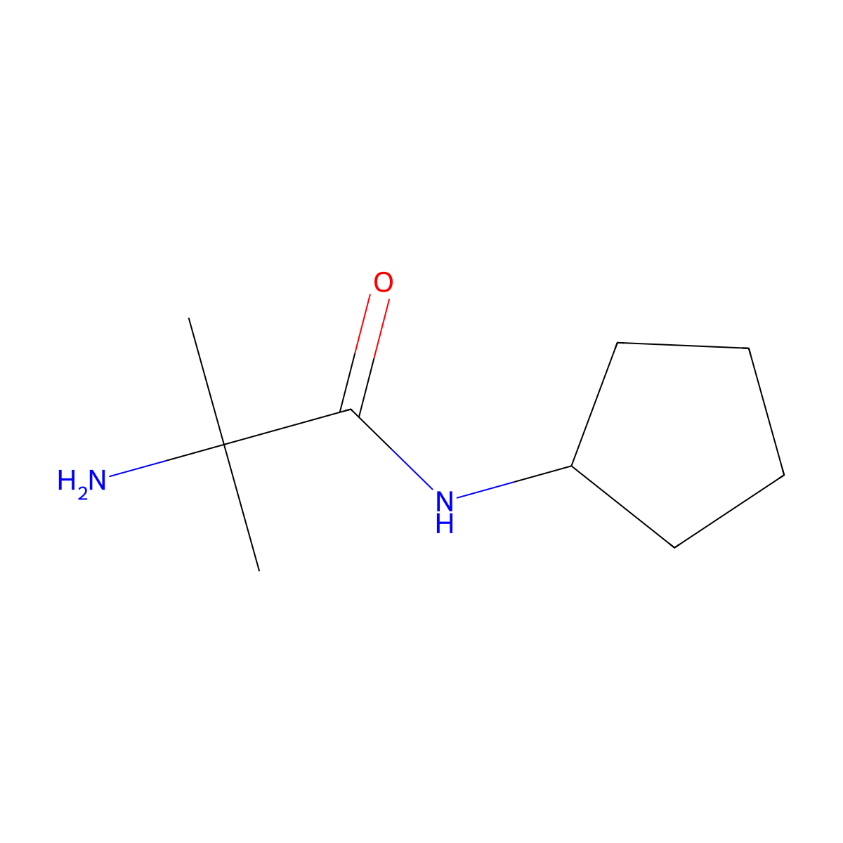 N-cyclopentyl-2-methylalaninamide molecular structure, CAS 1082493-49-9