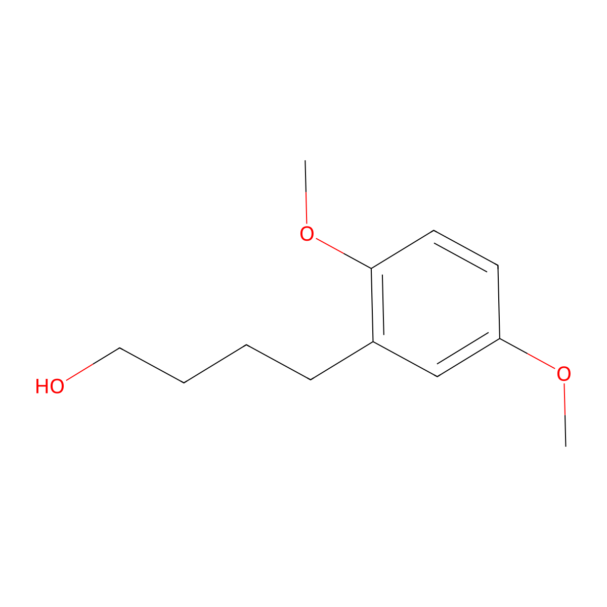 2,5-Dimethoxy-benzenebutanol molecular structure, CAS 1082496-27-2