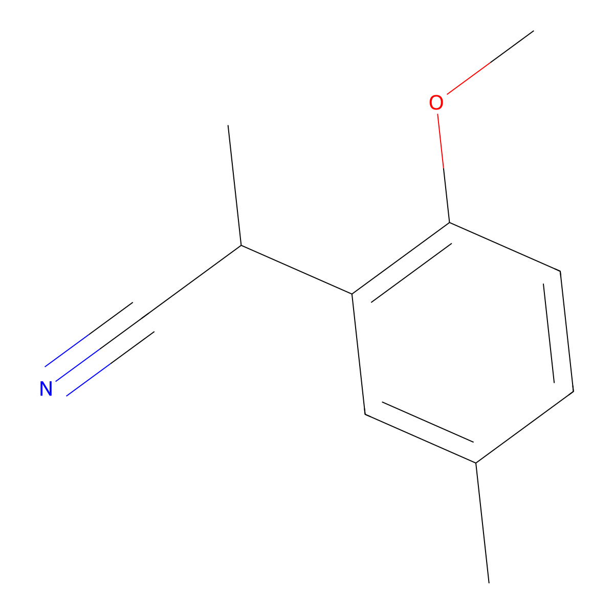 2-(2-Methoxy-5-methylphenyl)propanenitrile molecular structure, CAS 1082496-38-5