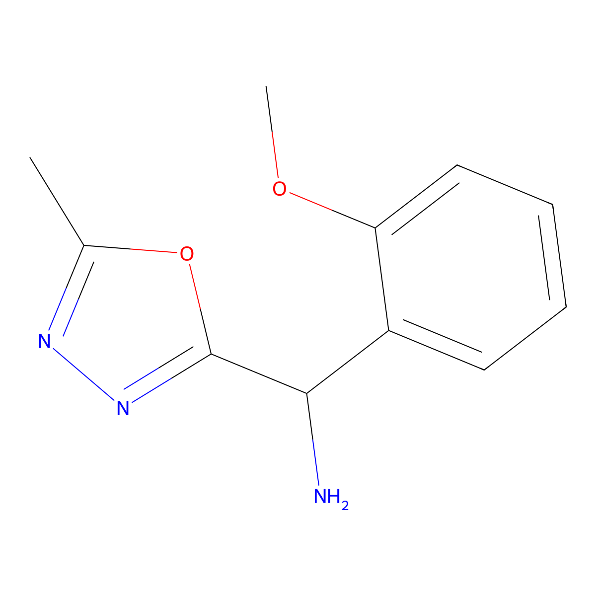 (2-Methoxyphenyl)(5-methyl-1,3,4-oxadiazol-2-yl)methanamine molecular structure, CAS 1082497-11-7