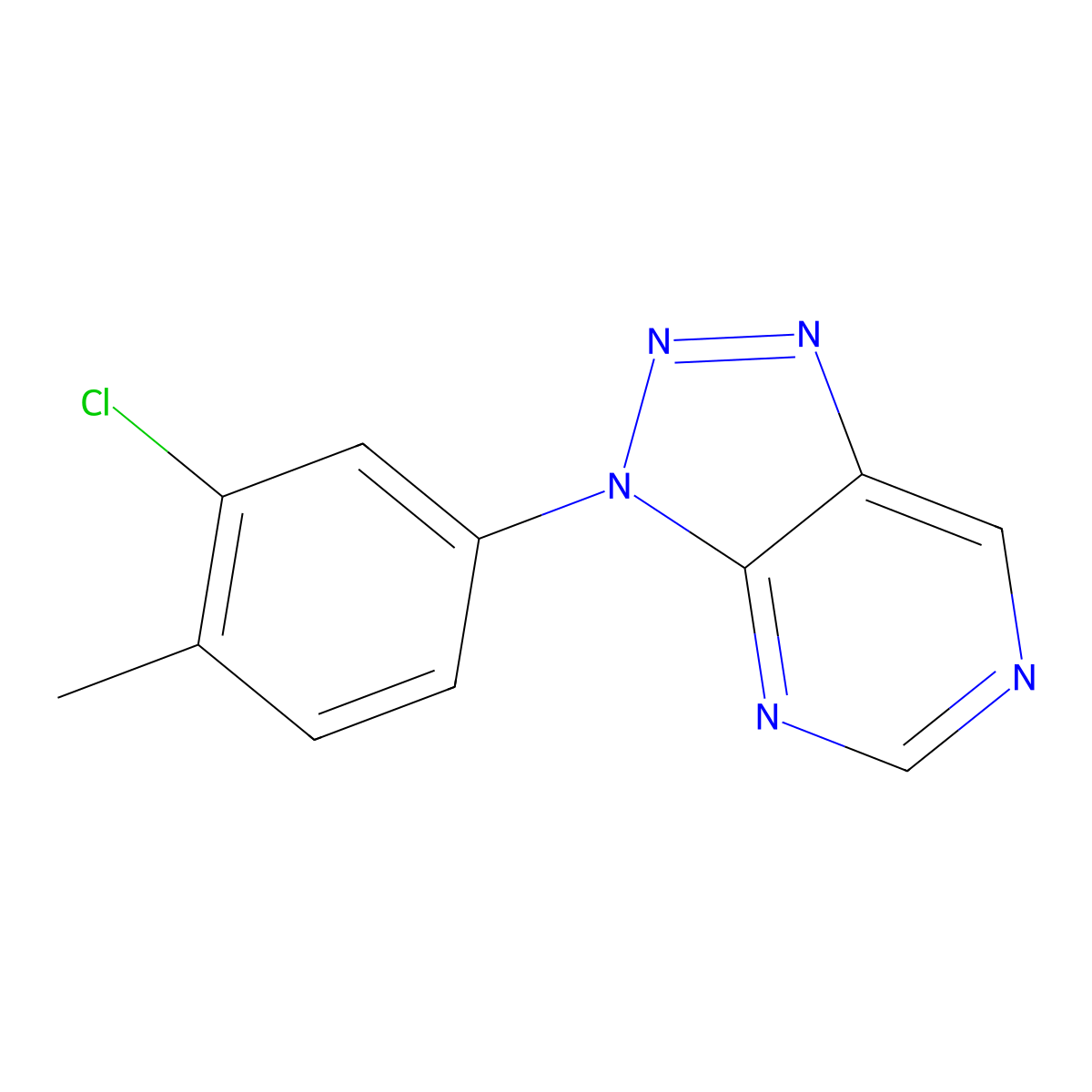 3-(3-Chloro-4-methylphenyl)-3H-[1,2,3]triazolo[4,5-D]pyrimidin-7-YL hydro+ molecular structure, CAS 1082499-58-8