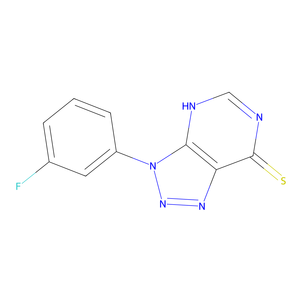 3-(3-Fluorophenyl)-3H-[1,2,3]triazolo[4,5-d]pyrimidin-7-yl hydrosulfide molecular structure, CAS 1082499-62-4