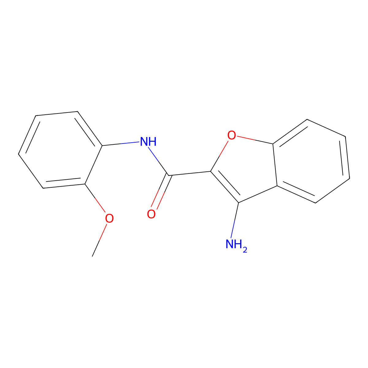 3-amino-N-(2-methoxyphenyl)-1-benzofuran-2-carboxamide molecular structure, CAS 1082500-30-8