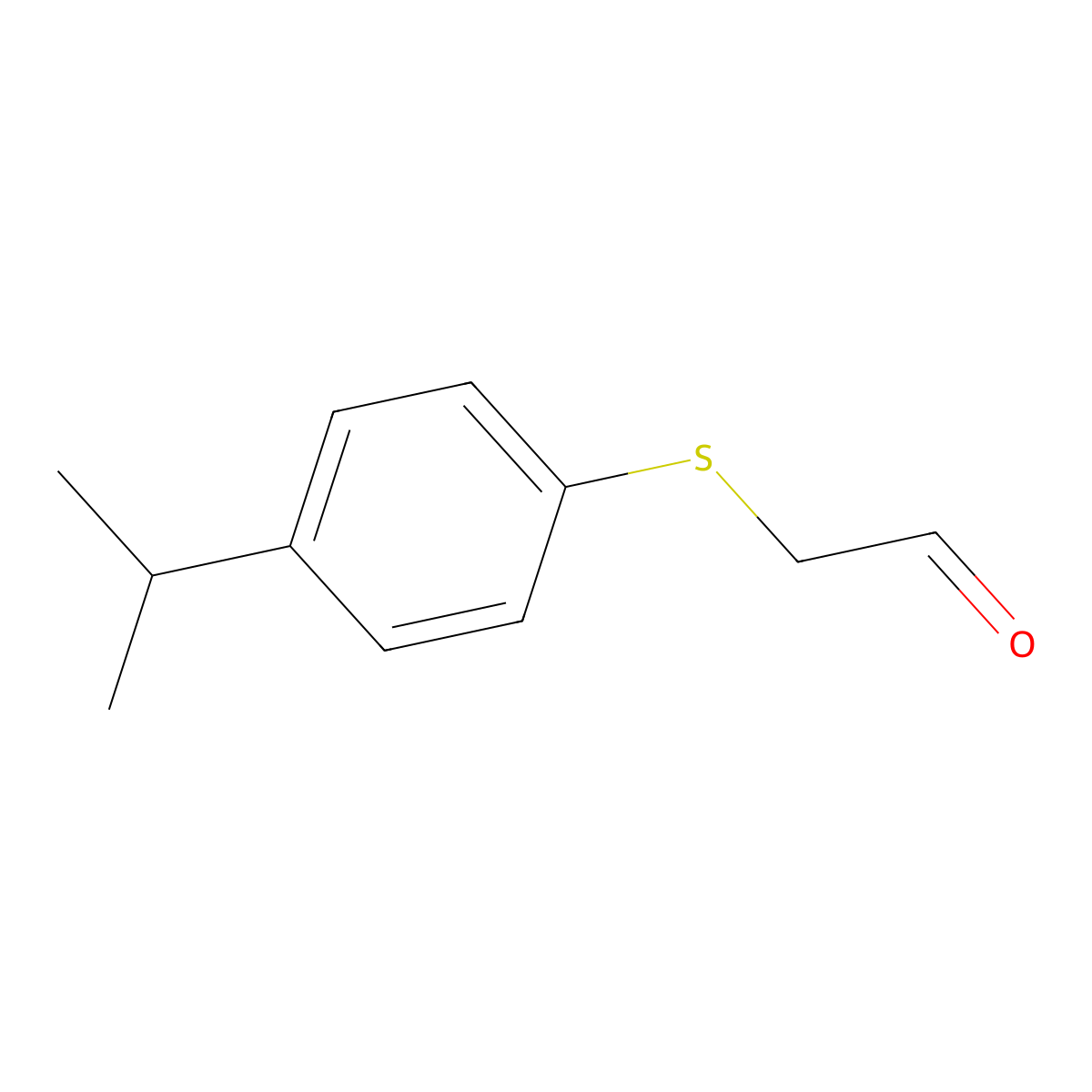 2-((4-Isopropylphenyl)thio)acetaldehyde molecular structure, CAS 1082501-14-1