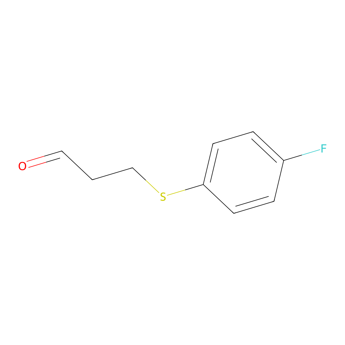 3-((4-Fluorophenyl)thio)propanal molecular structure, CAS 1082501-21-0