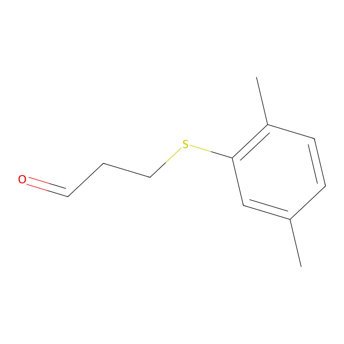 3-((2,5-Dimethylphenyl)thio)propanal molecular structure, CAS 1082501-22-1