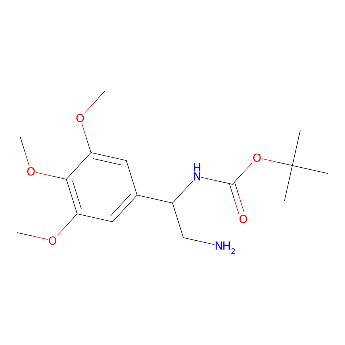 tert-butyl N-[2-amino-1-(3,4,5-trimethoxyphenyl)ethyl]carbamate molecular structure, CAS 1082503-29-4
