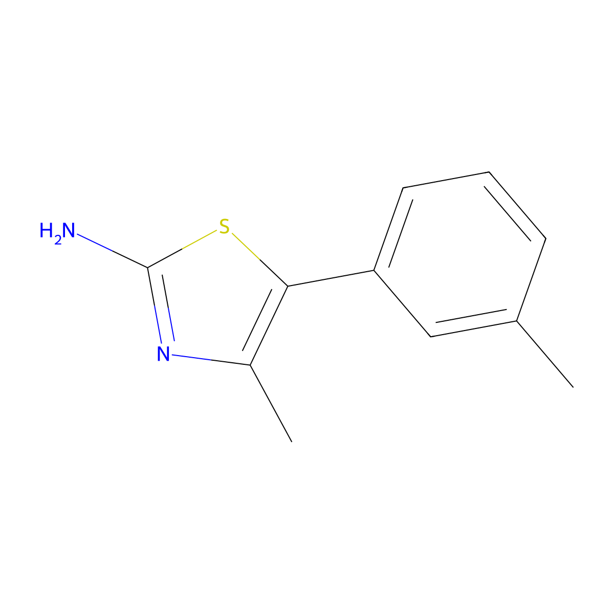 4-Methyl-5-(m-tolyl)thiazol-2-amine molecular structure, CAS 1082503-71-6