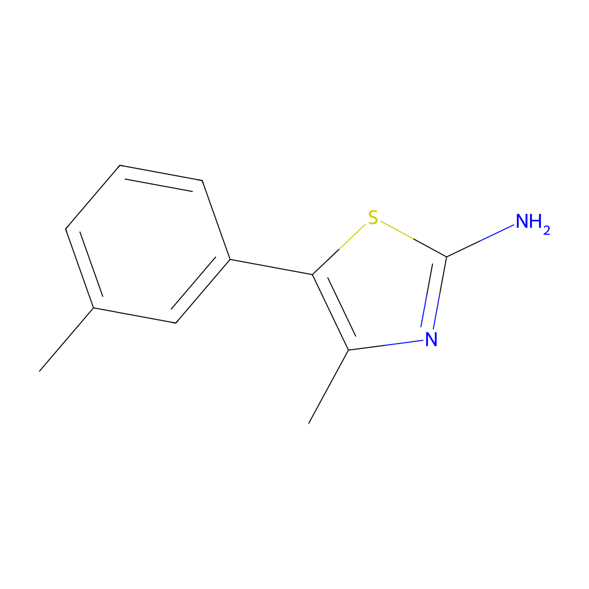 4-Methyl-5-(m-tolyl)thiazol-2-amine molecular structure, CAS 1082503-71-6