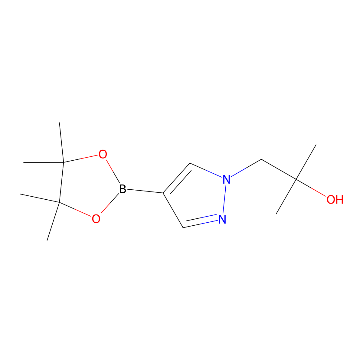 2-methyl-1-[4-(4,4,5,5-tetramethyl-1,3,2-dioxaborolan-2-yl)-1H-pyrazol-1-yl]propan-2-ol molecular structure, CAS 1082503-77-2