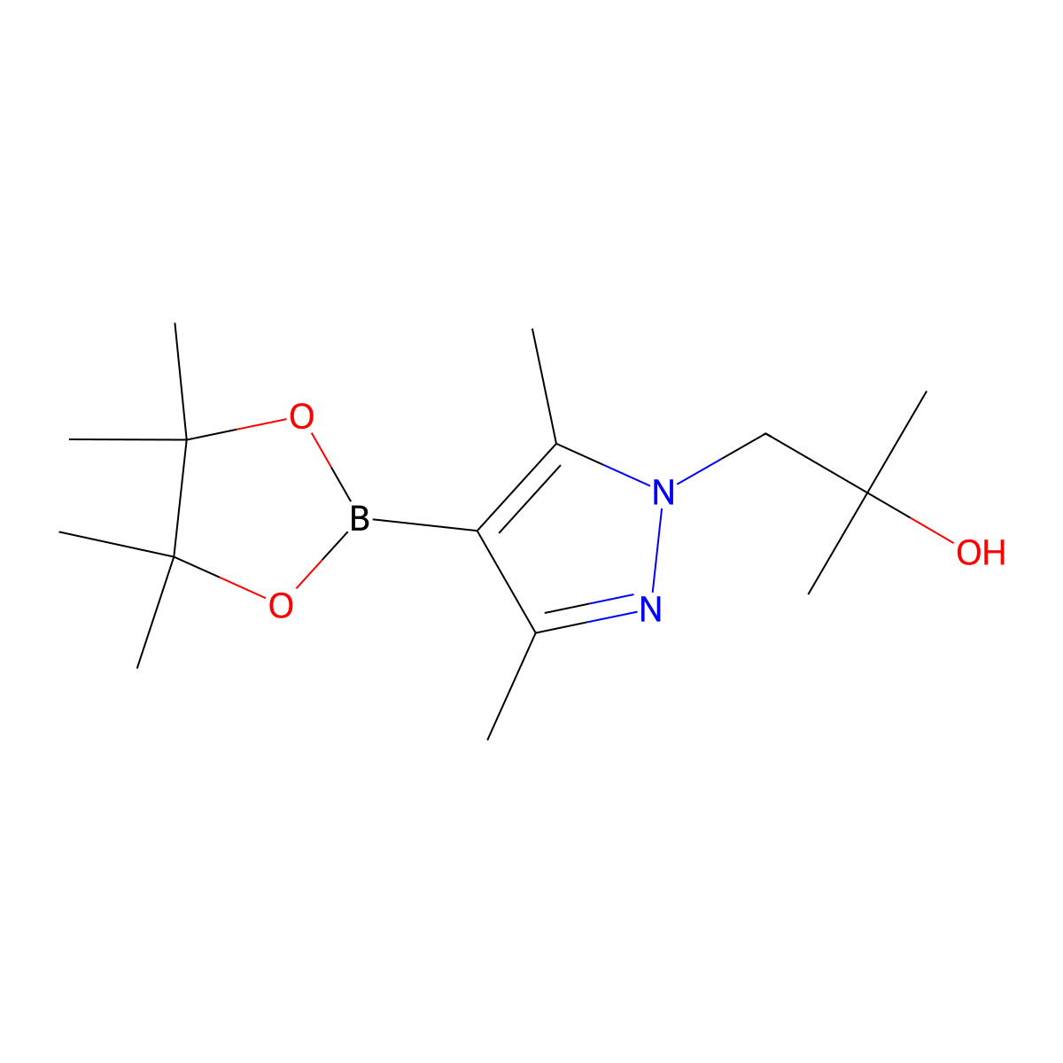 1-(3,5-Dimethyl-4-(4,4,5,5-tetramethyl-1,3,2-dioxaborolan-2-yl)-1H-pyrazol-1-yl)-2-methylpropan-2-ol molecular structure, CAS 1082503-78-3