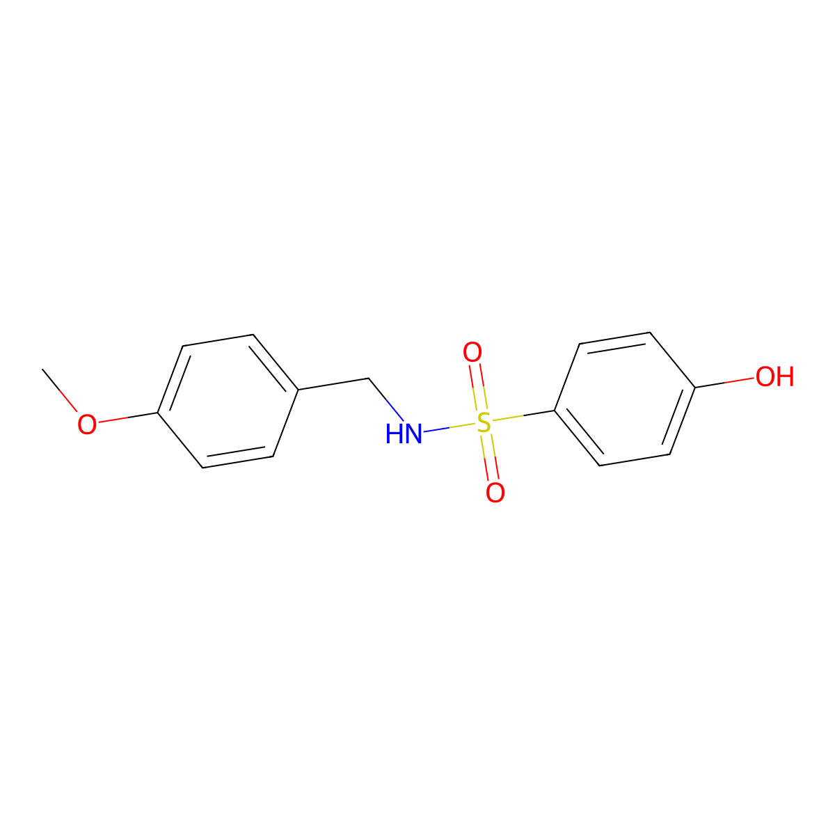 4-hydroxy-N-[(4-methoxyphenyl)methyl]benzene-1-sulfonamide molecular structure, CAS 1082505-96-1