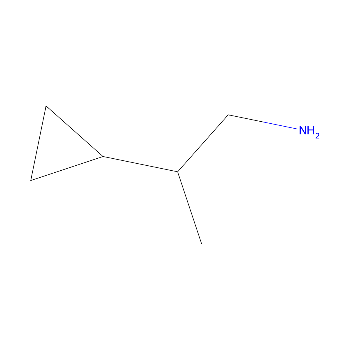2-Cyclopropylpropan-1-amine molecular structure, CAS 1082507-28-5