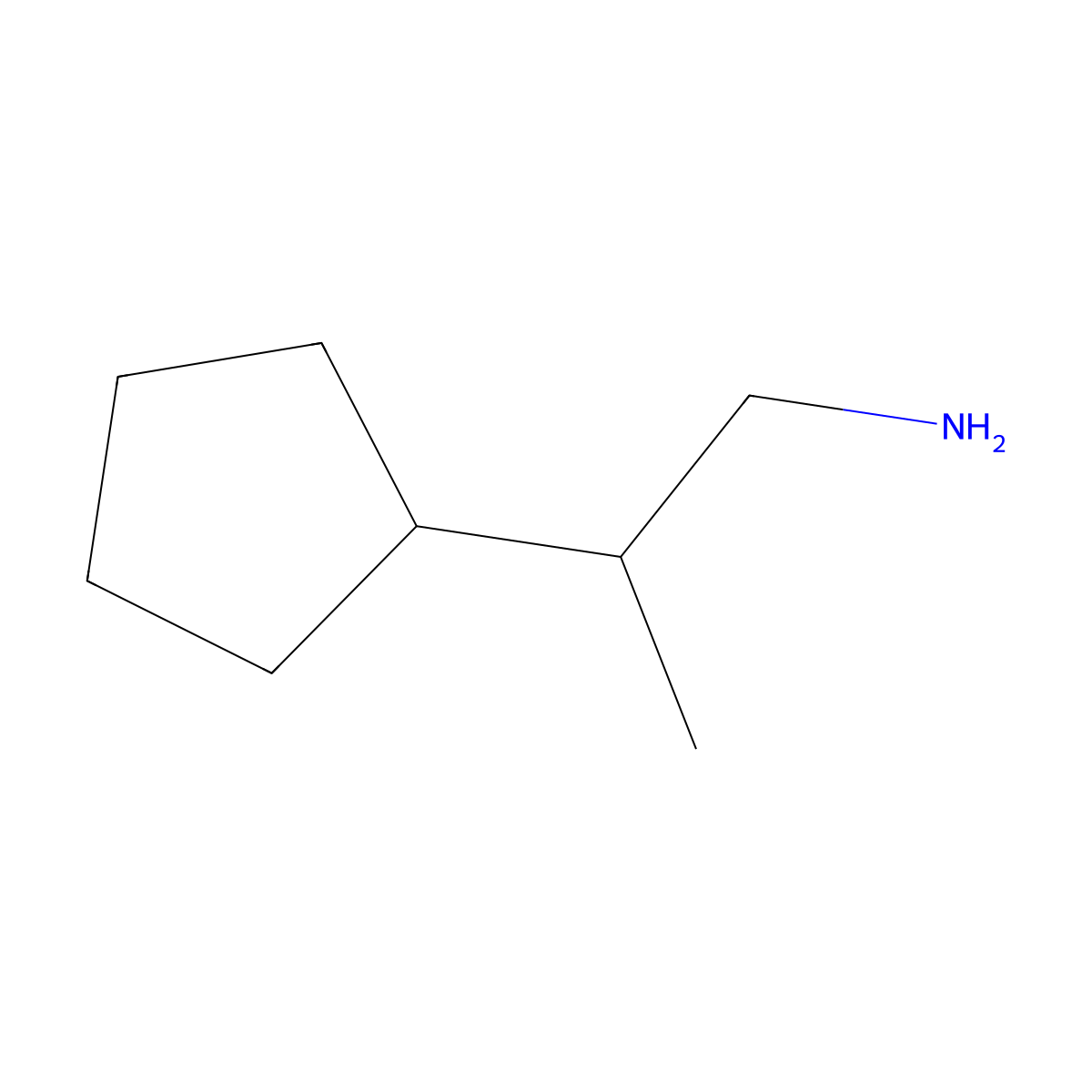 2-Cyclopentylpropan-1-amine molecular structure, CAS 1082507-39-8