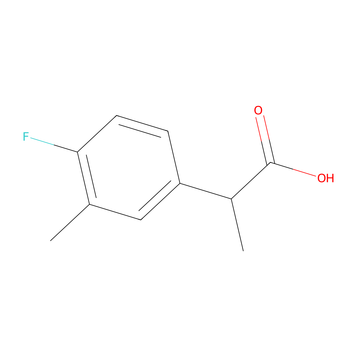 2-(4-Fluoro-3-methylphenyl)propanoic acid molecular structure, CAS 1082507-44-5