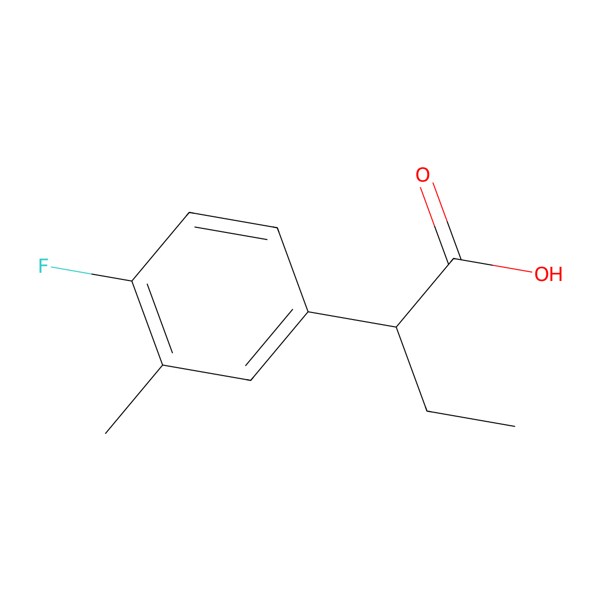 2-(4-Fluoro-3-methylphenyl)butanoic acid molecular structure, CAS 1082507-45-6