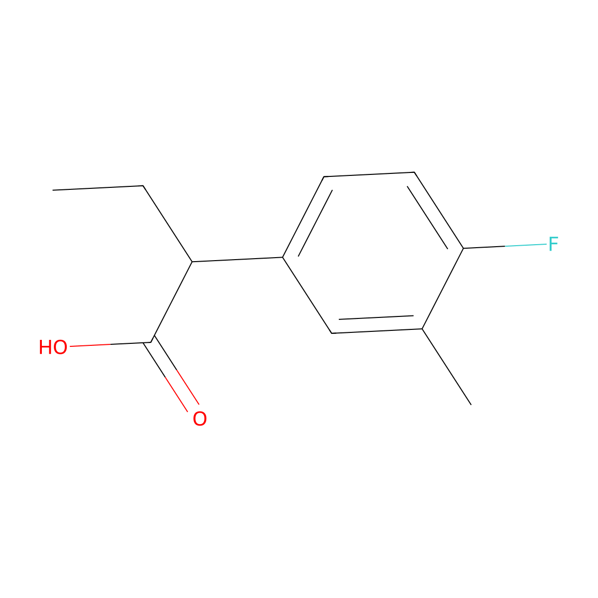 2-(4-Fluoro-3-methylphenyl)butanoic acid molecular structure, CAS 1082507-45-6