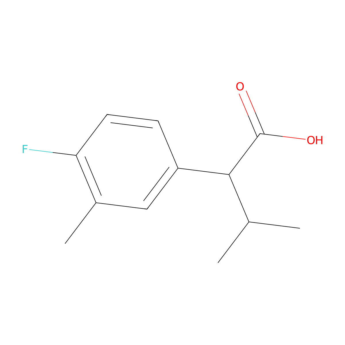2-(4-Fluoro-3-methylphenyl)-3-methylbutanoic acid molecular structure, CAS 1082507-46-7