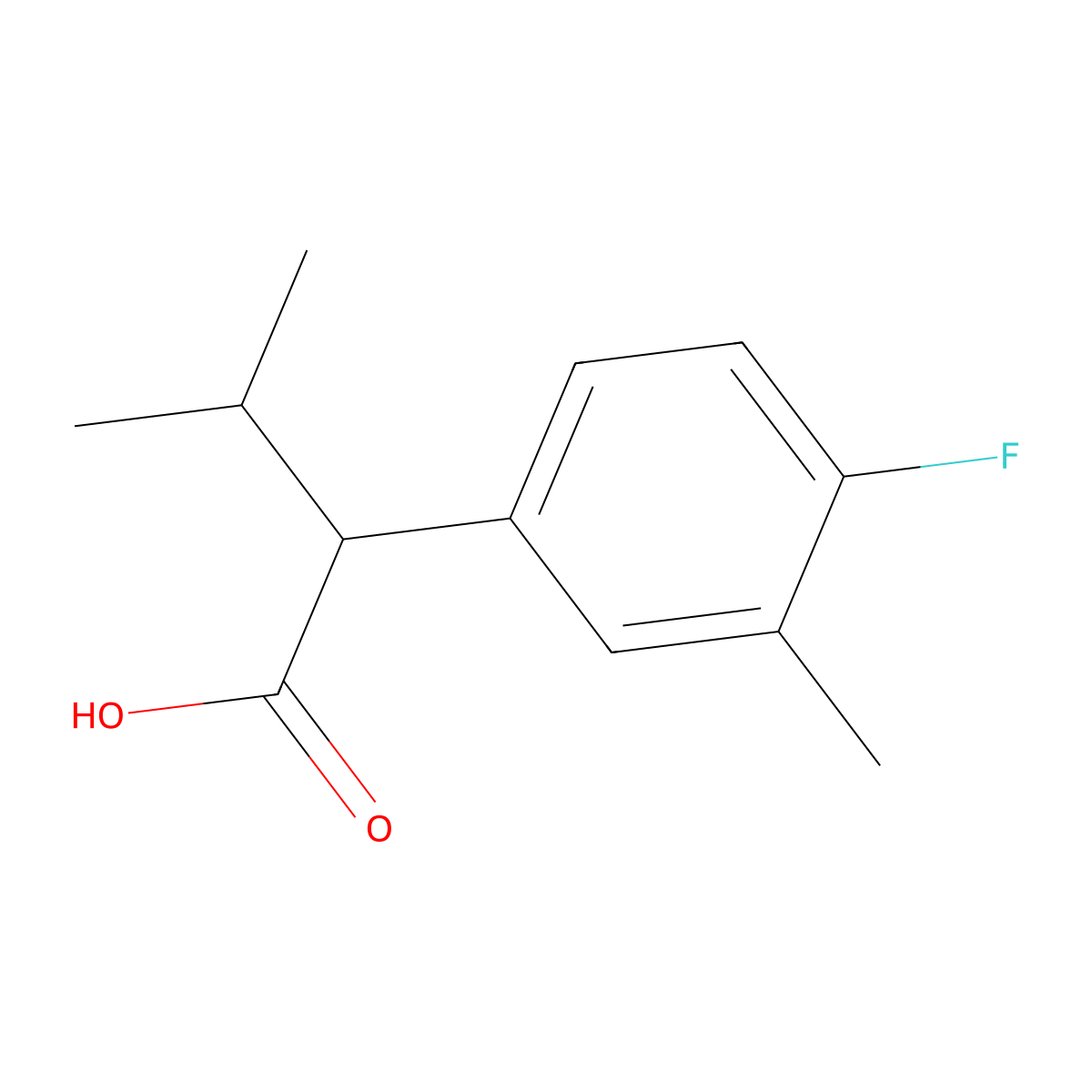 2-(4-Fluoro-3-methylphenyl)-3-methylbutanoic acid molecular structure, CAS 1082507-46-7