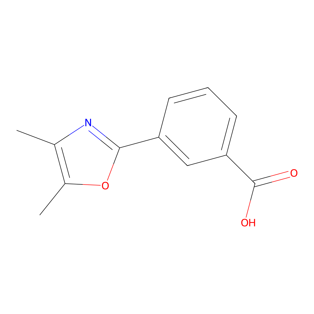 3-(4,5-Dimethyl-1,3-oxazol-2-yl)benzoicacid molecular structure, CAS 1082507-93-4
