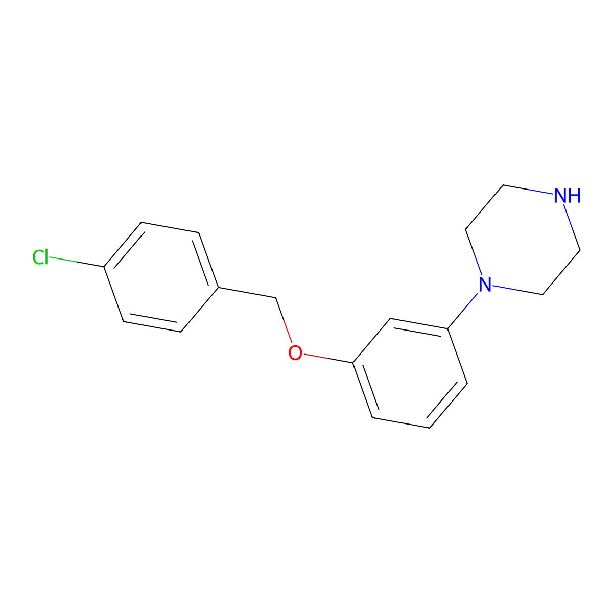 1-{3-[(4-Chlorophenyl)methoxy]phenyl}piperazine molecular structure, CAS 1082511-75-8