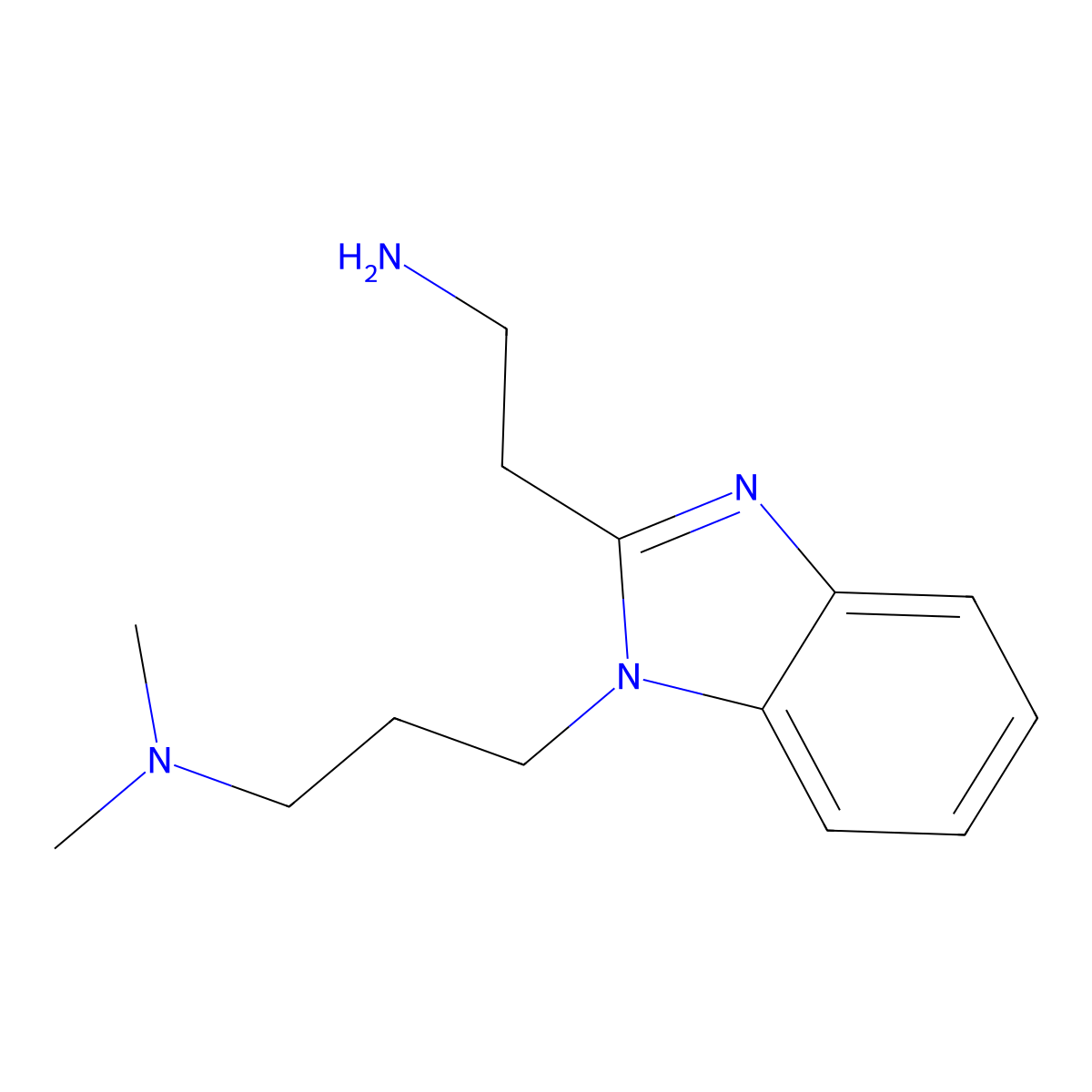 2-{1-[3-(dimethylamino)propyl]-1H-1,3-benzodiazol-2-yl}ethan-1-amine molecular structure, CAS 1082514-81-5
