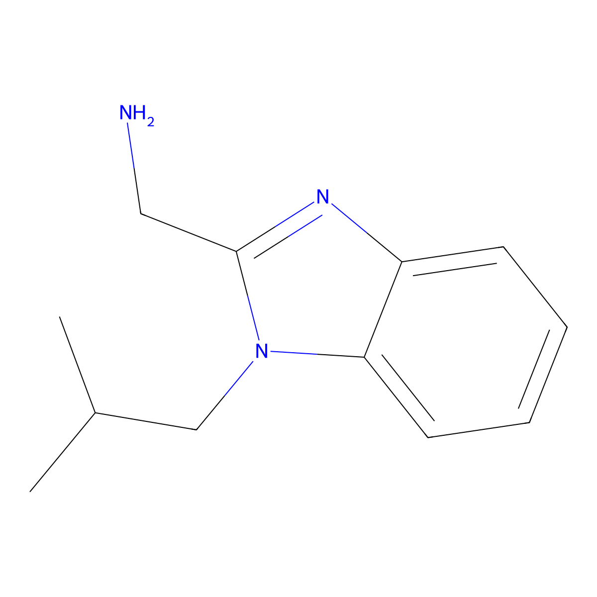(1-isobutyl-1H-benzo[d]imidazol-2-yl)methanamine molecular structure, CAS 1082514-90-6