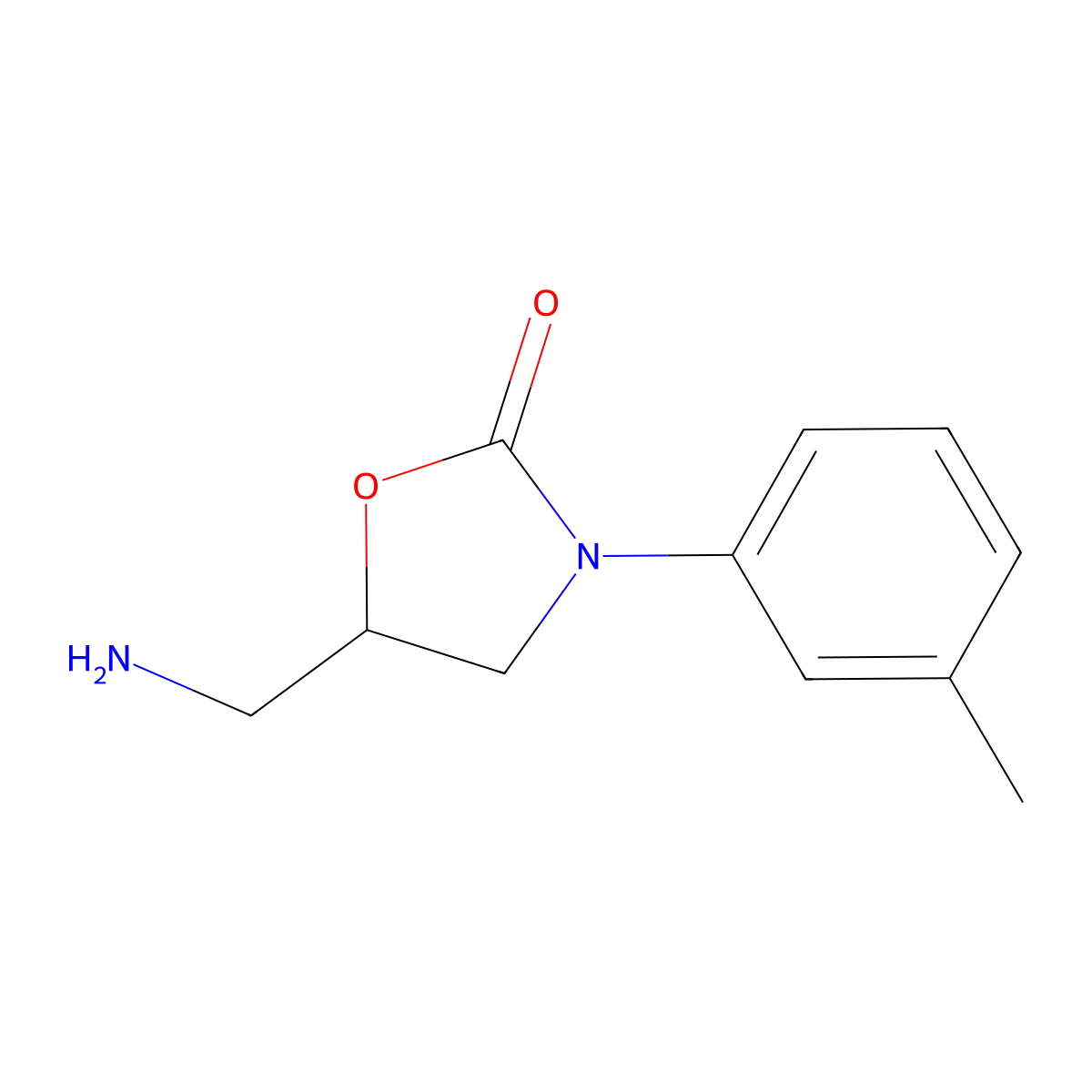 5-(Aminomethyl)-3-(3-methylphenyl)-1,3-oxazolidin-2-one molecular structure, CAS 1082524-51-3