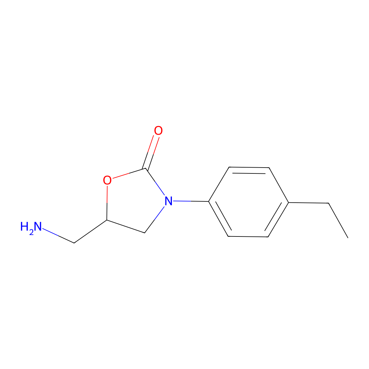 5-(Aminomethyl)-3-(4-ethylphenyl)-1,3-oxazolidin-2-one molecular structure, CAS 1082524-53-5