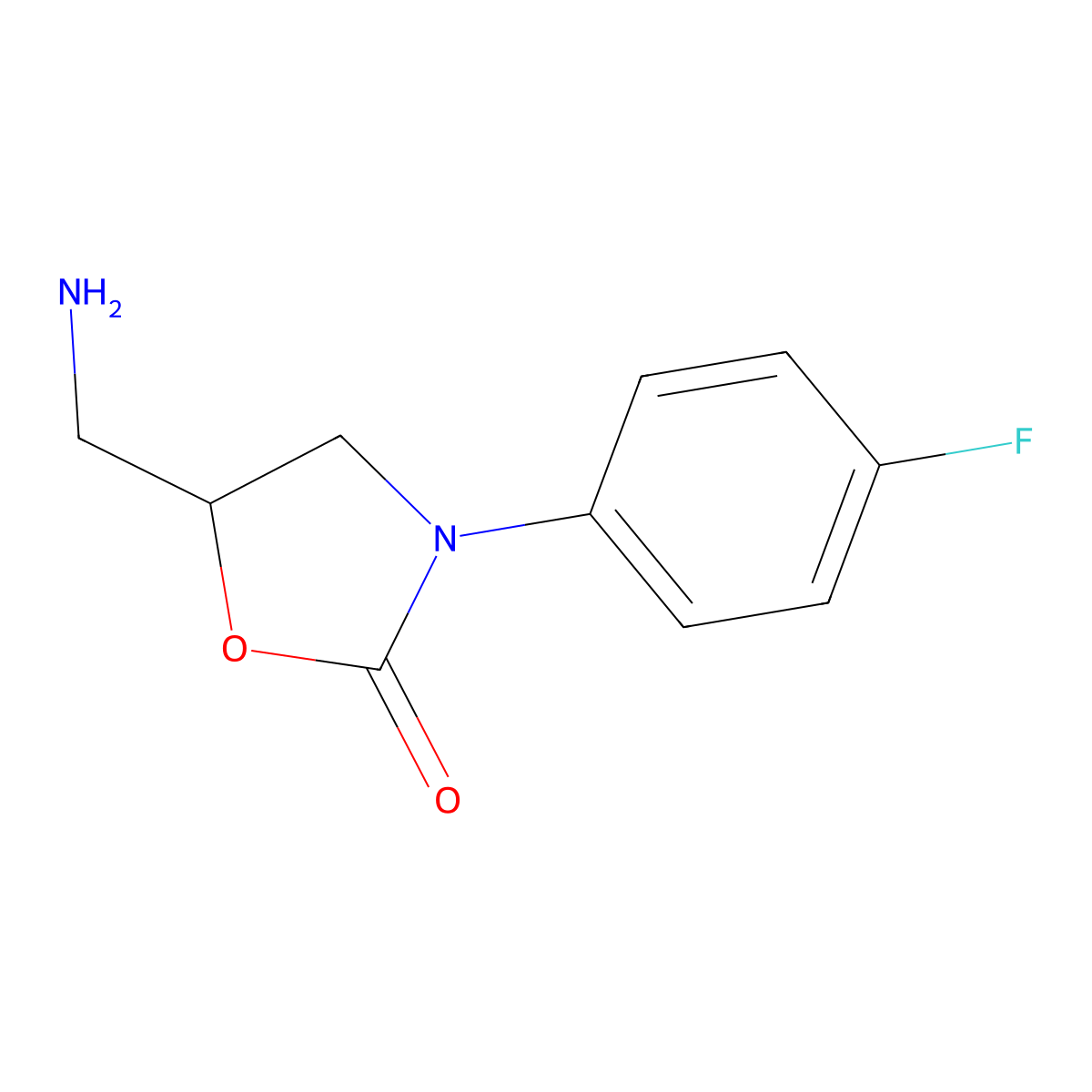 5-(Aminomethyl)-3-(4-fluorophenyl)-1,3-oxazolidin-2-one molecular structure, CAS 1082524-54-6