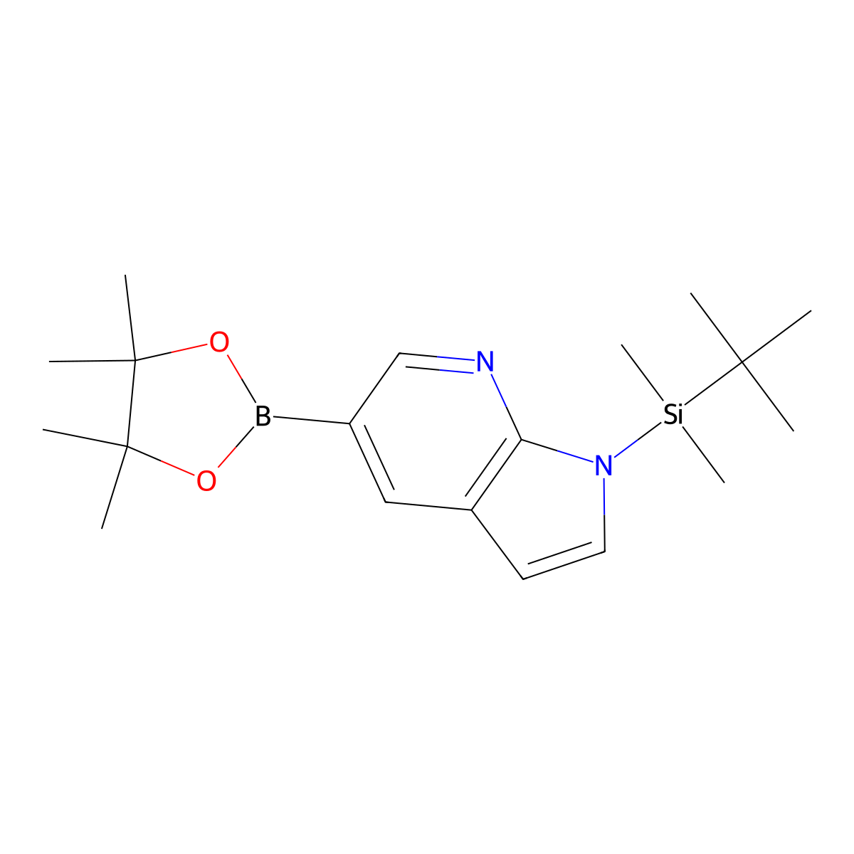 1-(Tert-butyldimethylsilyl)-5-(4,4,5,5-tetramethyl-1,3,2-dioxaborolan-2-YL)-1H-pyrrolo[2,3-B]pyridine molecular structure, CAS 1082525-61-8