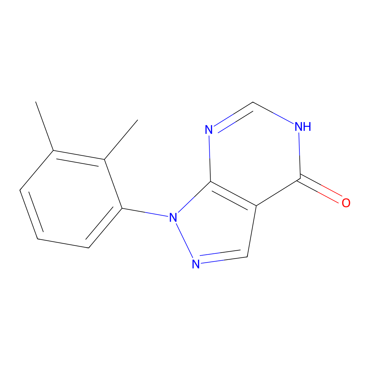 1-(2,3-dimethylphenyl)-1,5-dihydro-4H-pyrazolo[3,4-d]pyrimidin-4-one molecular structure, CAS 1082528-60-6