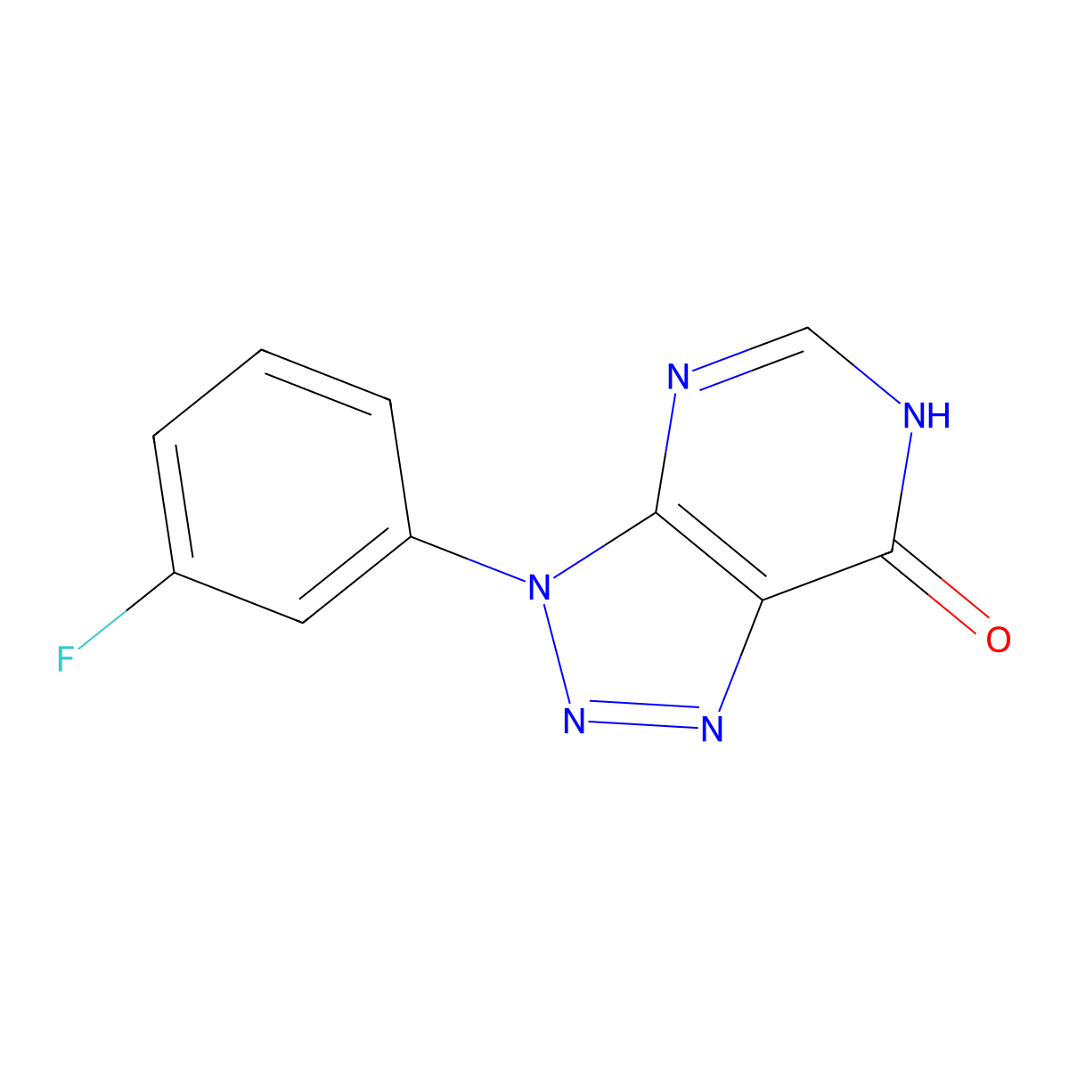 3-(3-fluorophenyl)-3,6-dihydro-7H-[1,2,3]triazolo[4,5-d]pyrimidin-7-one molecular structure, CAS 1082528-81-1