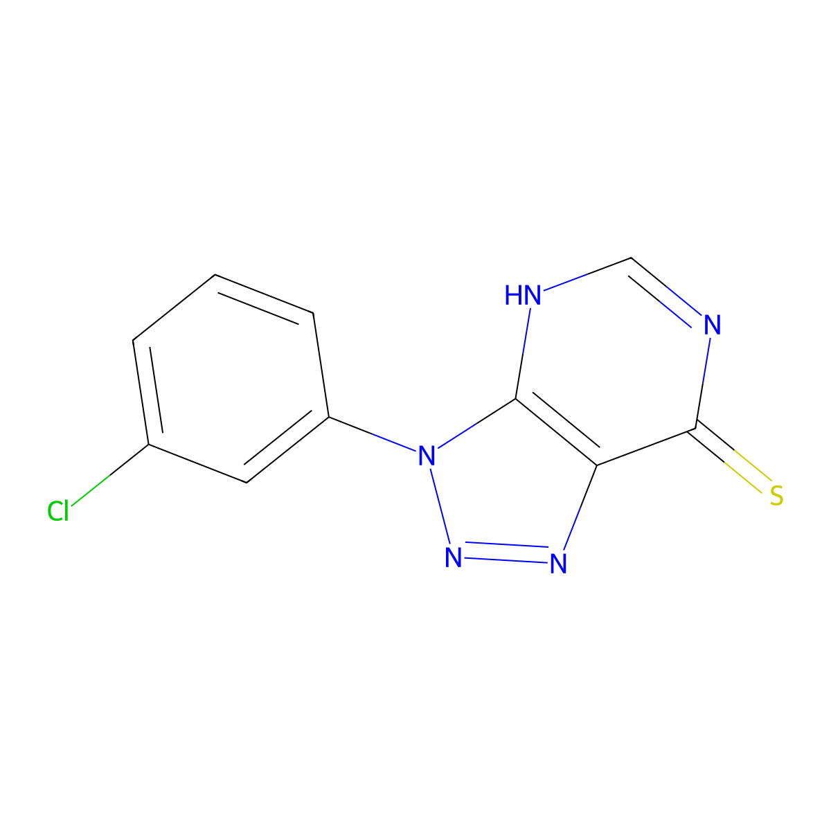 3-(3-Chlorophenyl)-3H-[1,2,3]triazolo[4,5-d]pyrimidin-7-yl hydrosulfide molecular structure, CAS 1082530-99-1