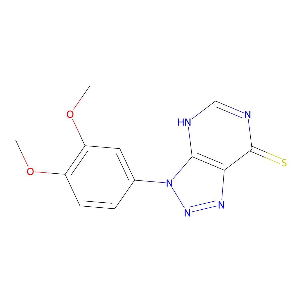 3-(3,4-Dimethoxyphenyl)-3H-[1,2,3]triazolo[4,5-d]pyrimidine-7-thiol molecular structure, CAS 1082531-03-0