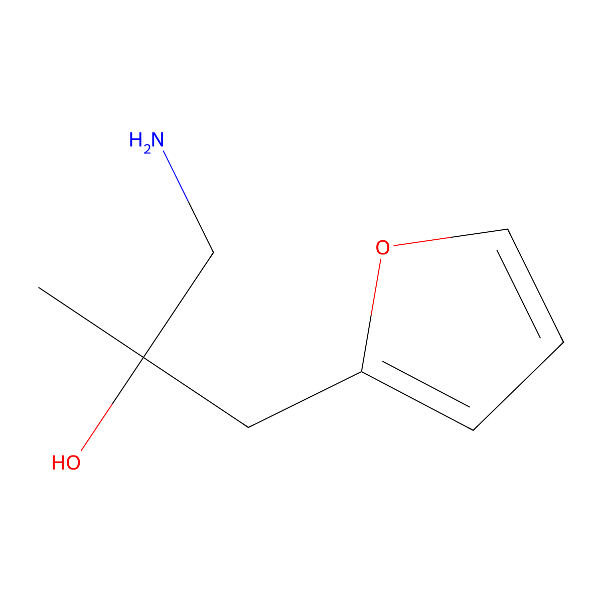 1-Amino-3-(furan-2-yl)-2-methylpropan-2-ol molecular structure, CAS 1082532-59-9