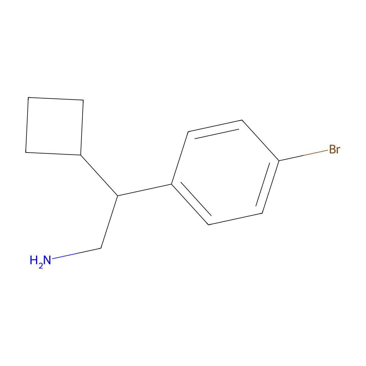 2-(4-Bromophenyl)-2-cyclobutylethan-1-amine molecular structure, CAS 1082543-93-8
