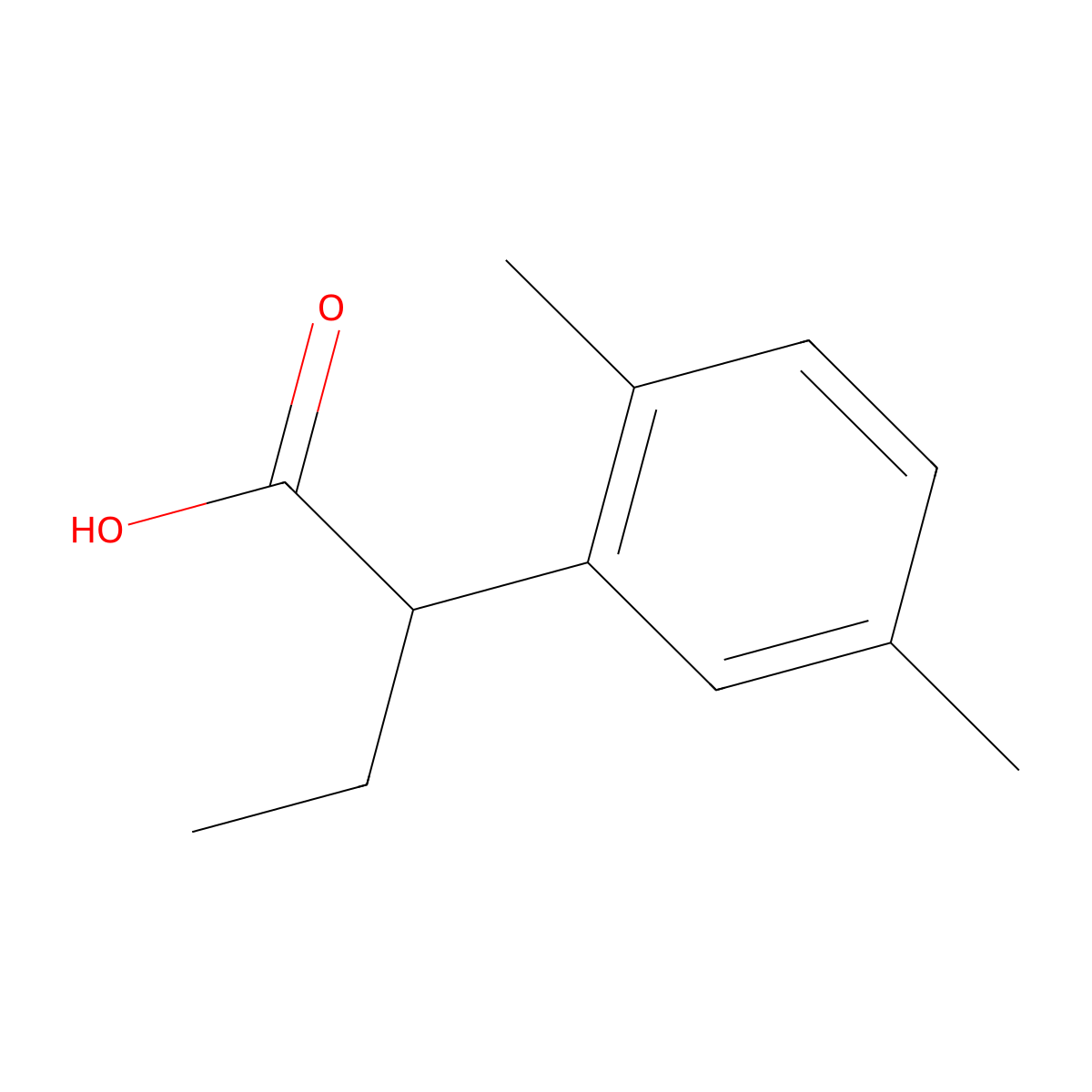 2-(2,5-Dimethylphenyl)butanoic acid molecular structure, CAS 1082544-07-7