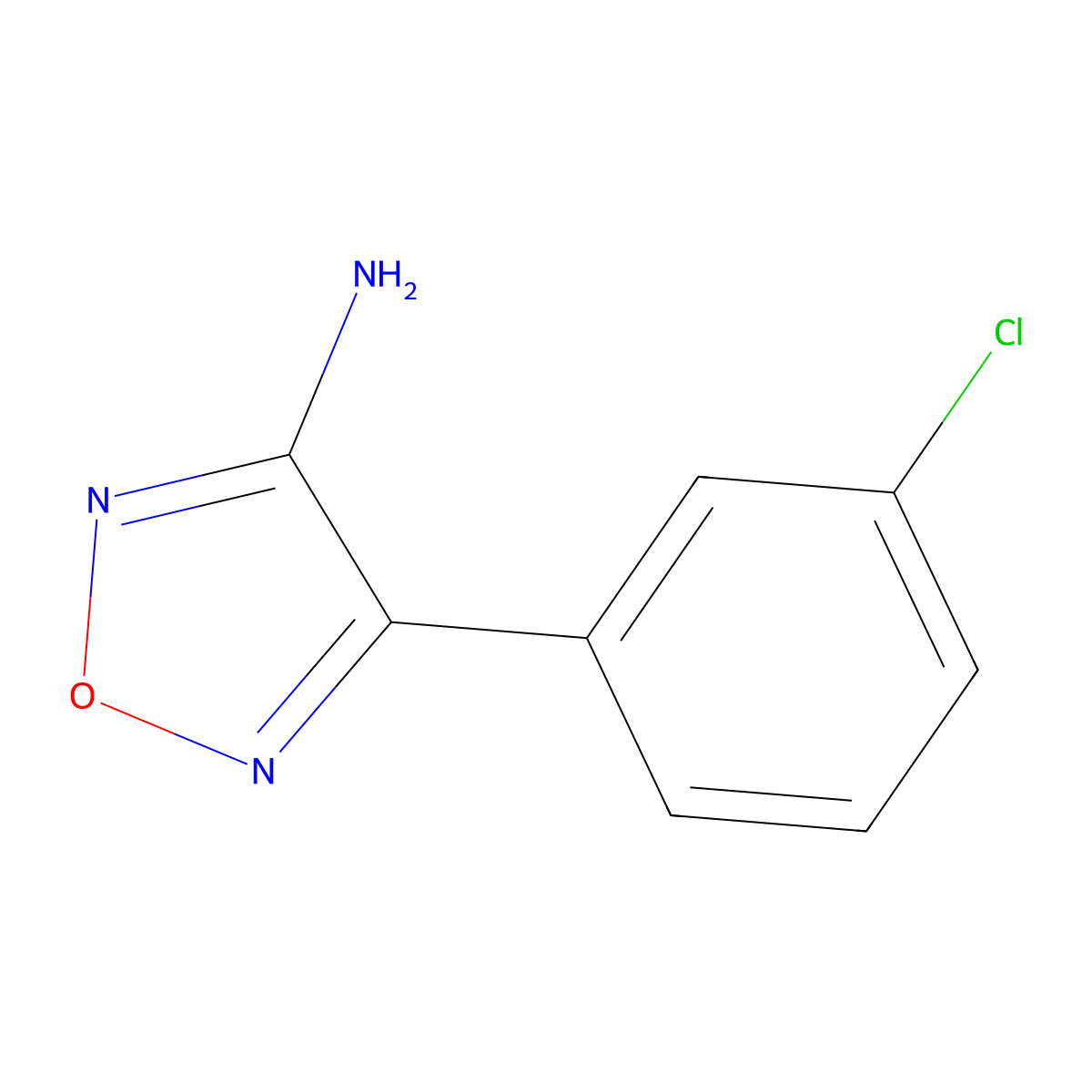 4-(3-Chlorophenyl)-1,2,5-oxadiazol-3-amine molecular structure, CAS 1082550-10-4
