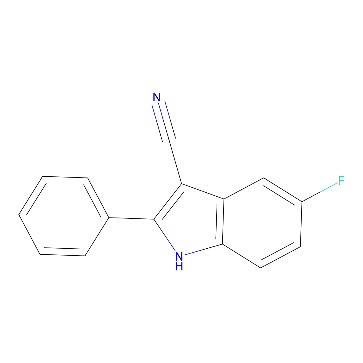 5-fluoro-2-phenyl-1H-indole-3-carbonitrile molecular structure, CAS 1082551-37-8
