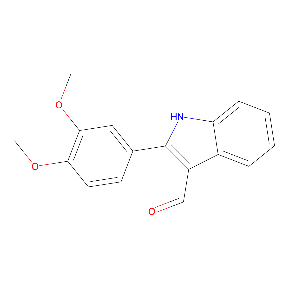 2-(3,4-dimethoxyphenyl)-1H-indole-3-carbaldehyde molecular structure, CAS 1082551-57-2