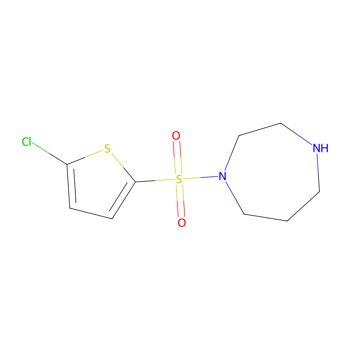 1-[(5-Chlorothiophen-2-yl)sulfonyl]-1,4-diazepane molecular structure, CAS 1082556-62-4