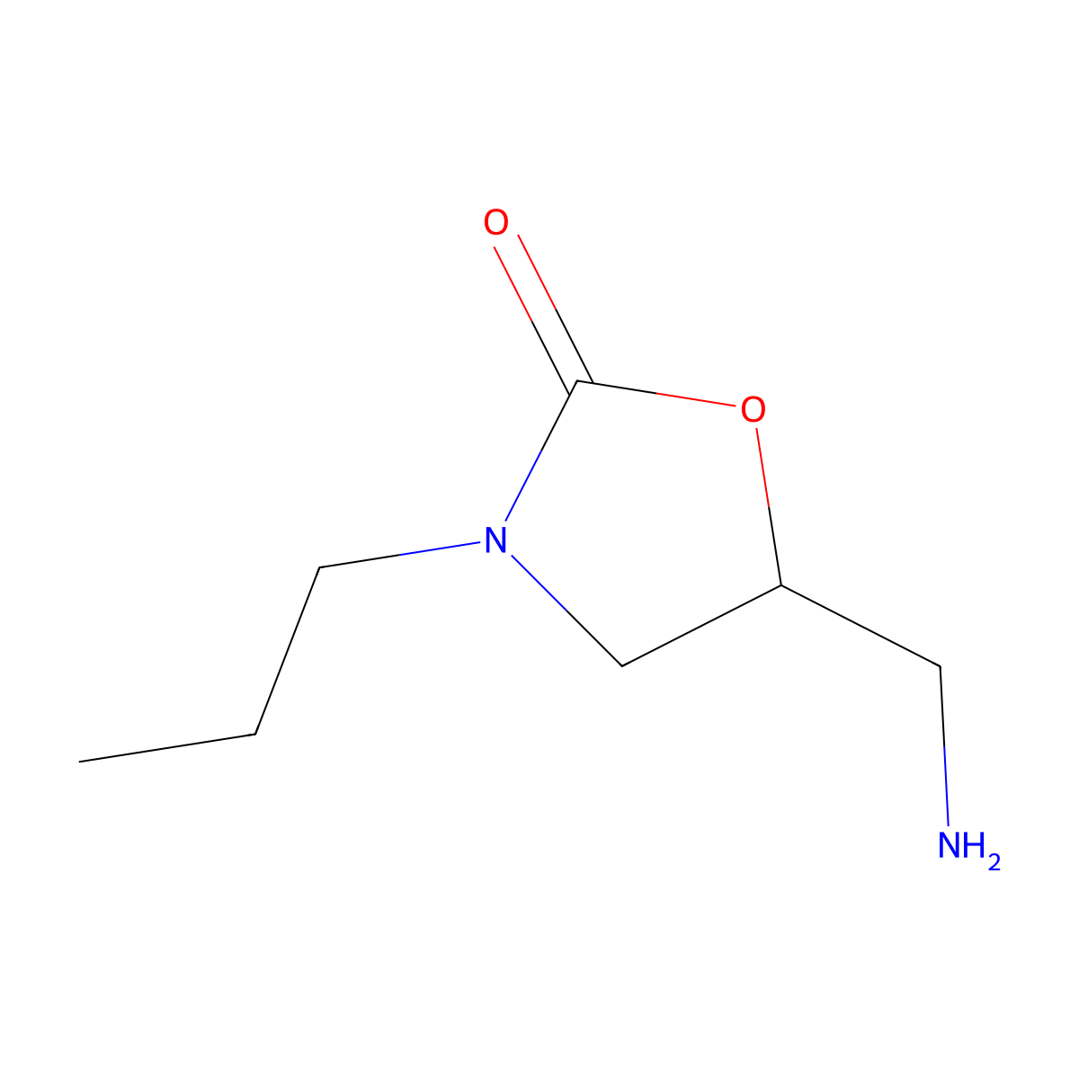 5-(Aminomethyl)-3-propyl-1,3-oxazolidin-2-one molecular structure, CAS 1082557-66-1