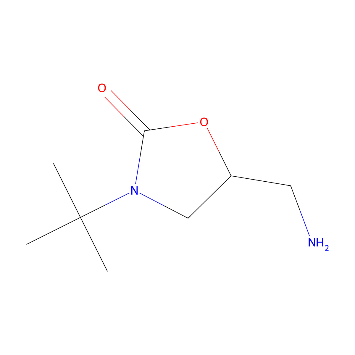 5-(Aminomethyl)-3-tert-butyl-1,3-oxazolidin-2-one molecular structure, CAS 1082557-78-5